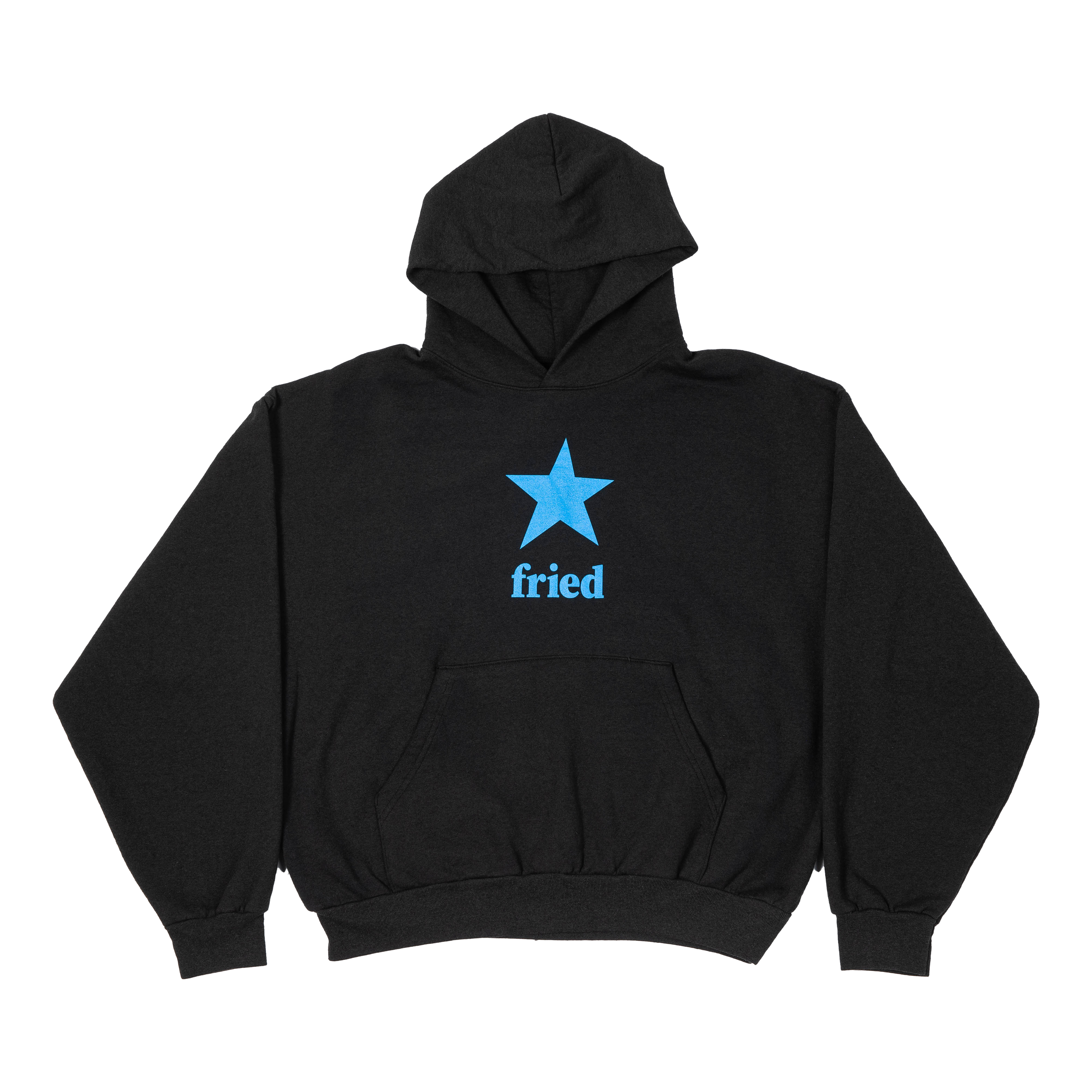 fried star distressed hoodie